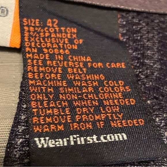 WEAR FIRST SHORTS MENS SIZE 42 KHAKI TAN RIPSTOP CARGO COTTON SPANDEX. - Picture 9 of 12